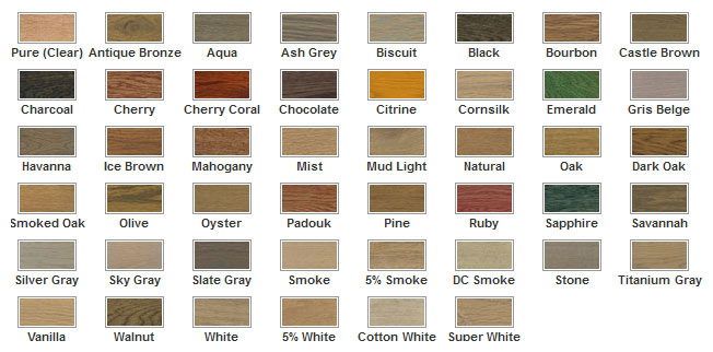 Rubio Monocoat Oil Plus 2C color chart