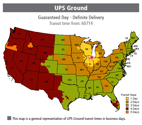 UPS Ground transit times from Niles - Chicago UPS Ground transit times from Niles - Chicago