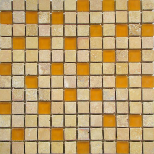 1x1 Hawaii Blend Glass and Stone Mosaic Tile